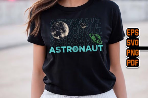 Astronaut Typography Design: Graphics for T-Shirt Designs & Local Branding