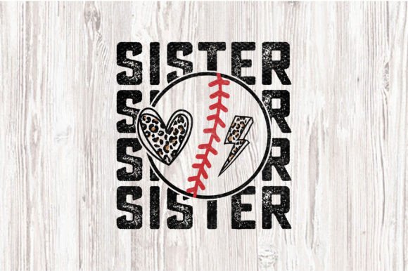 Baseball Sister, T-Ball Distressed PNG