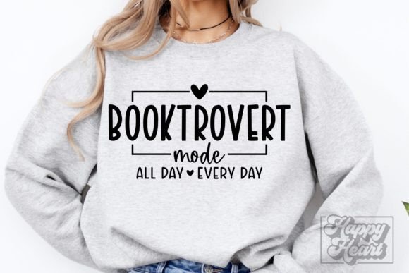 Booktrovert Mode SVG: Book Lover Quote Graphics for Crafts
