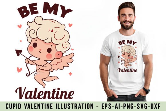 Cupid Valentine Design: Graphics for T-Shirt Designs & Content