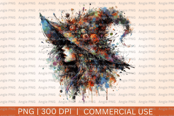 Fall Boho Watercolor Witch PNG Clipart for Crafts & Graphics
