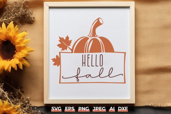 Hello Fall SVG Autumn Pumpkin Quote