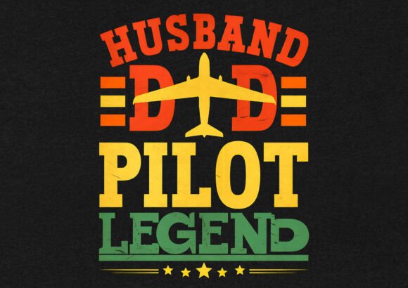 Husband Dad Pilot Legend Graphics for T-Shirt Designs