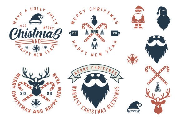 Merry Christmas Badge Emblems: Graphics & Logos for Real Publishing