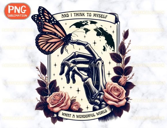 Positive Saying, Wonderful World Graphics for T-Shirt Designs